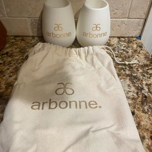 Set of 2 Arbonne rubber drinking cups